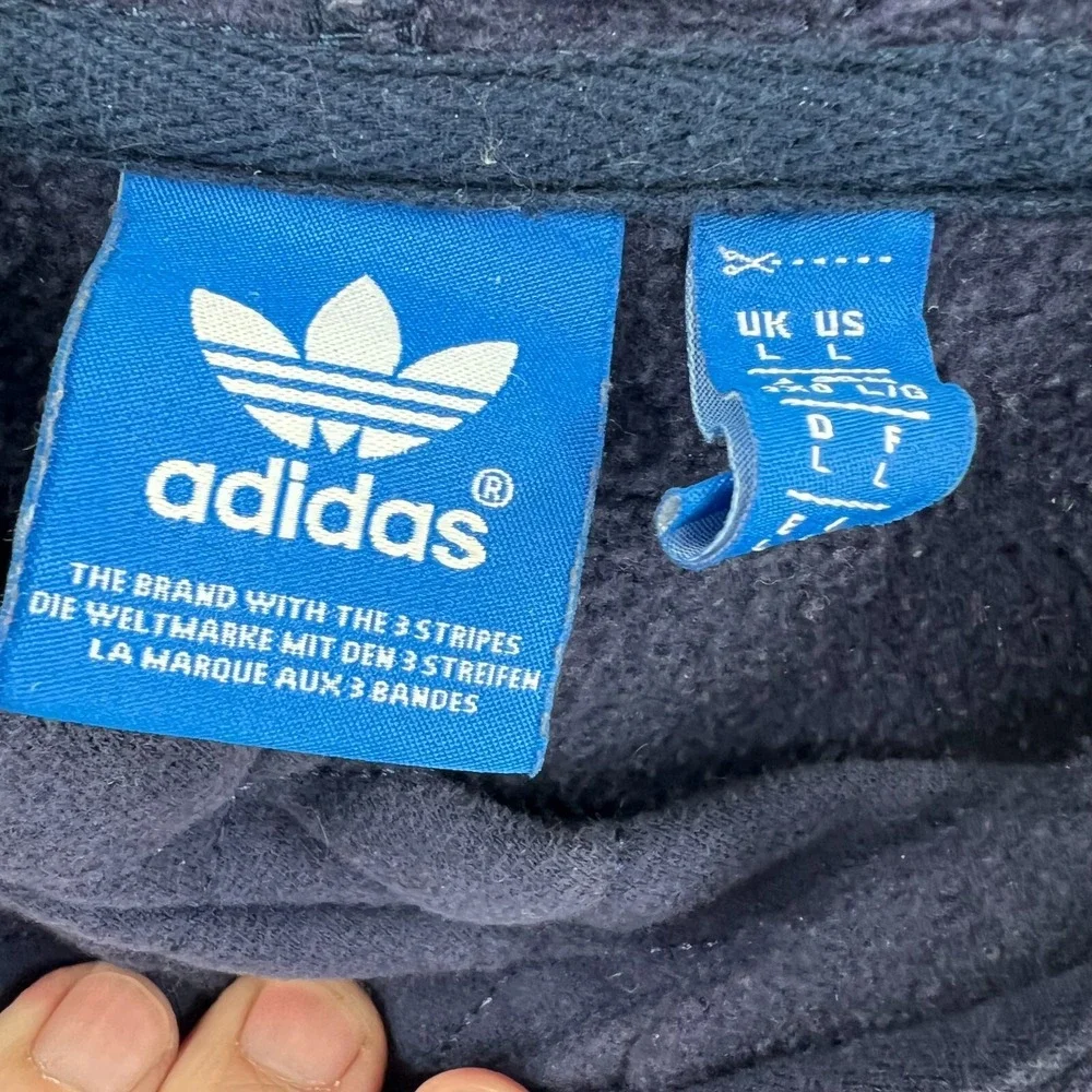 Adidas Oklahoma City Thunder Pullover Hoodie Mens Size Large Blue Quilted Fleece